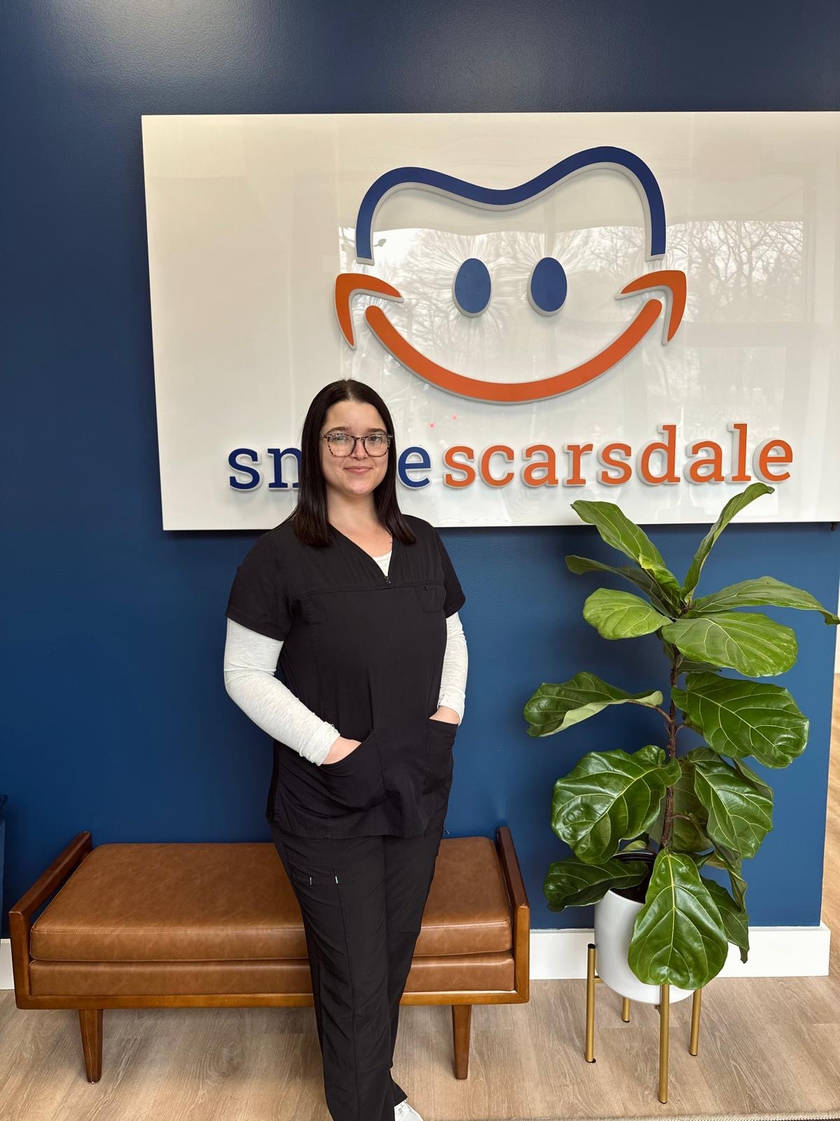 Welcome Desk at Smile Scarsdale Family Dental - Julisa. Sarah, Sophia